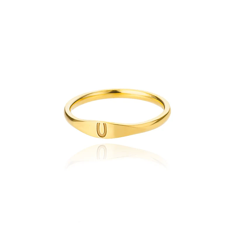 Minimalist Initial Letter Ring - Image 29