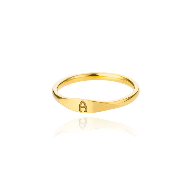 Minimalist Initial Letter Ring - Image 4