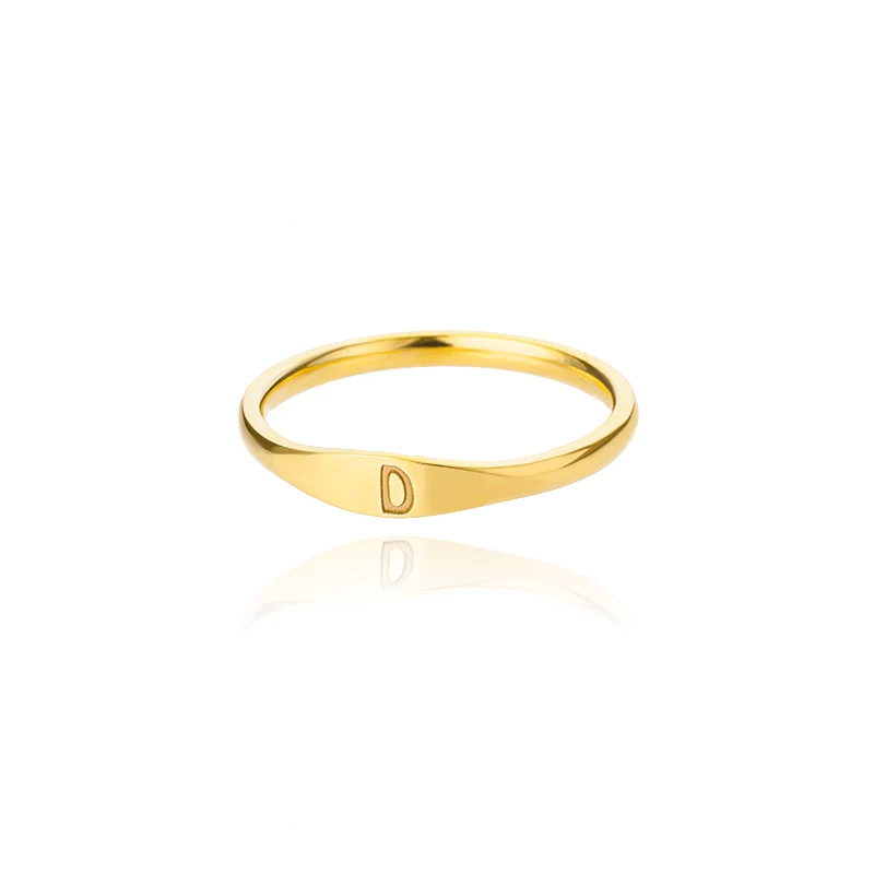 Minimalist Initial Letter Ring - Image 7