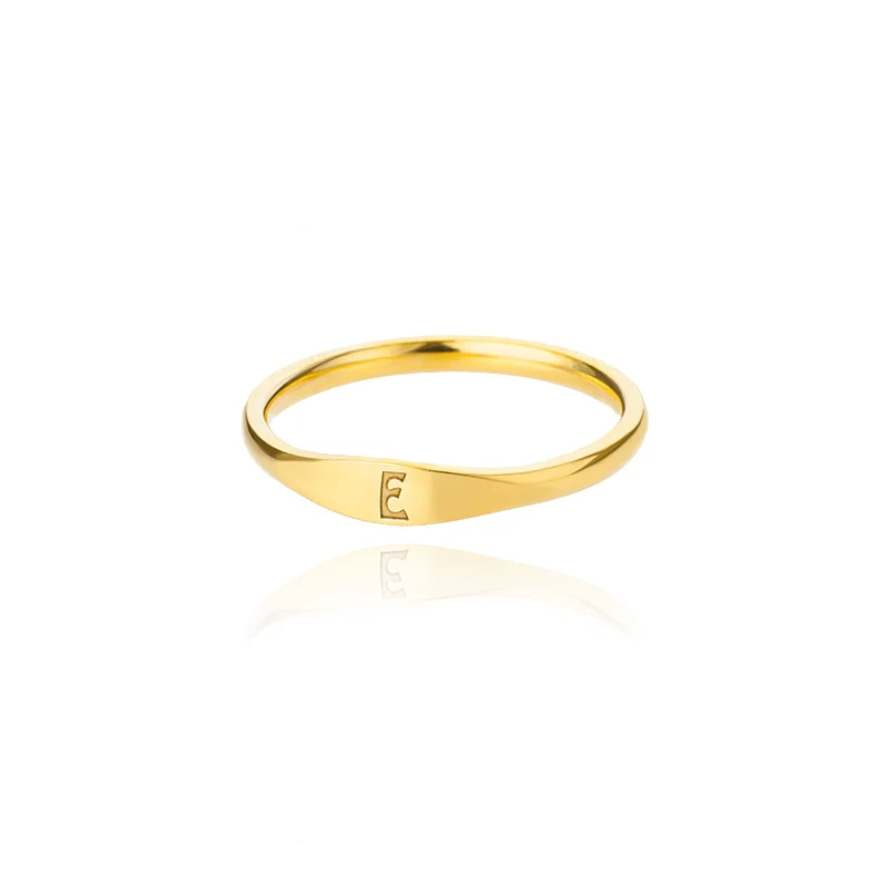 Minimalist Initial Letter Ring - Image 8