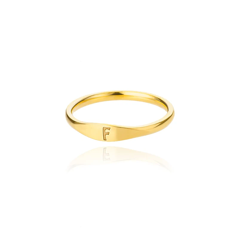 Minimalist Initial Letter Ring - Image 9