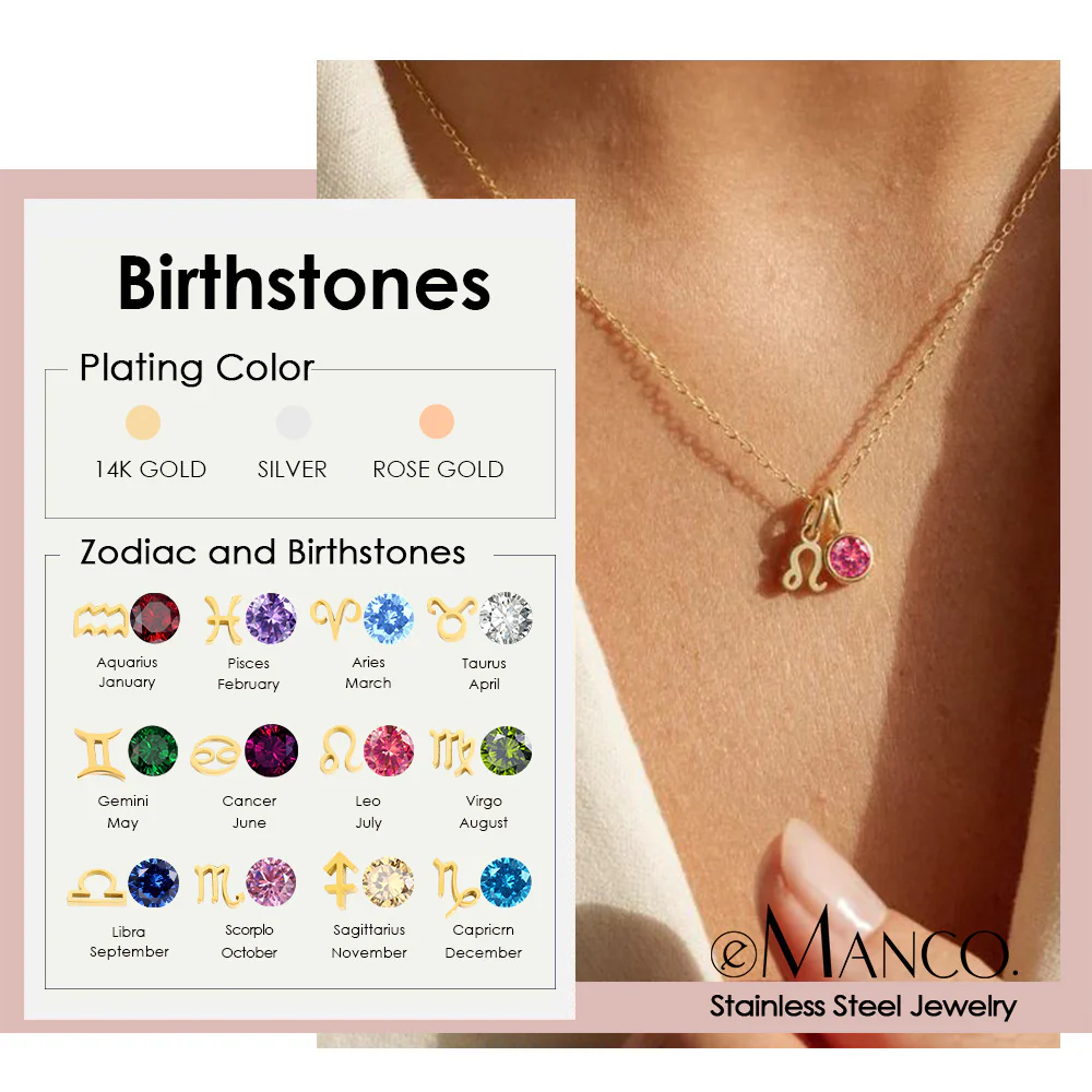 Zodiac Sign & Birthstone Necklace - Image 17