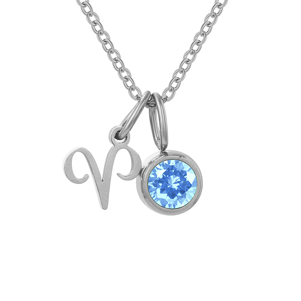 Zodiac Sign & Birthstone Necklace - Image 23