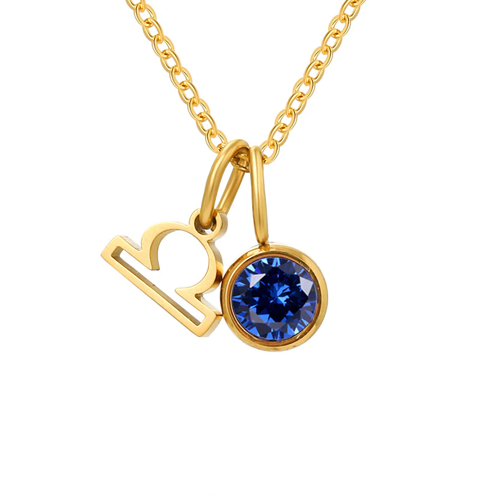Zodiac Sign & Birthstone Necklace - Image 25