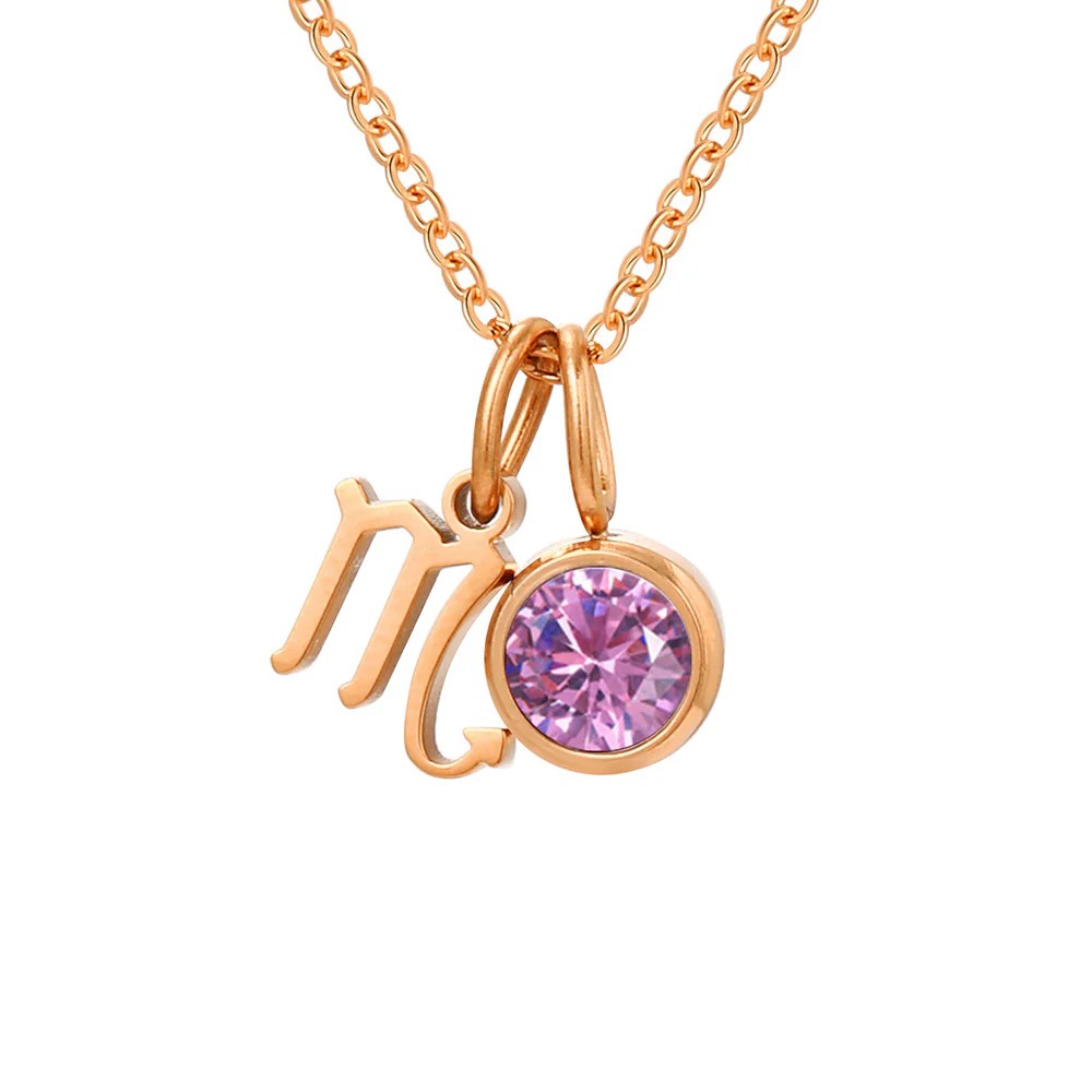 Zodiac Sign & Birthstone Necklace - Image 30
