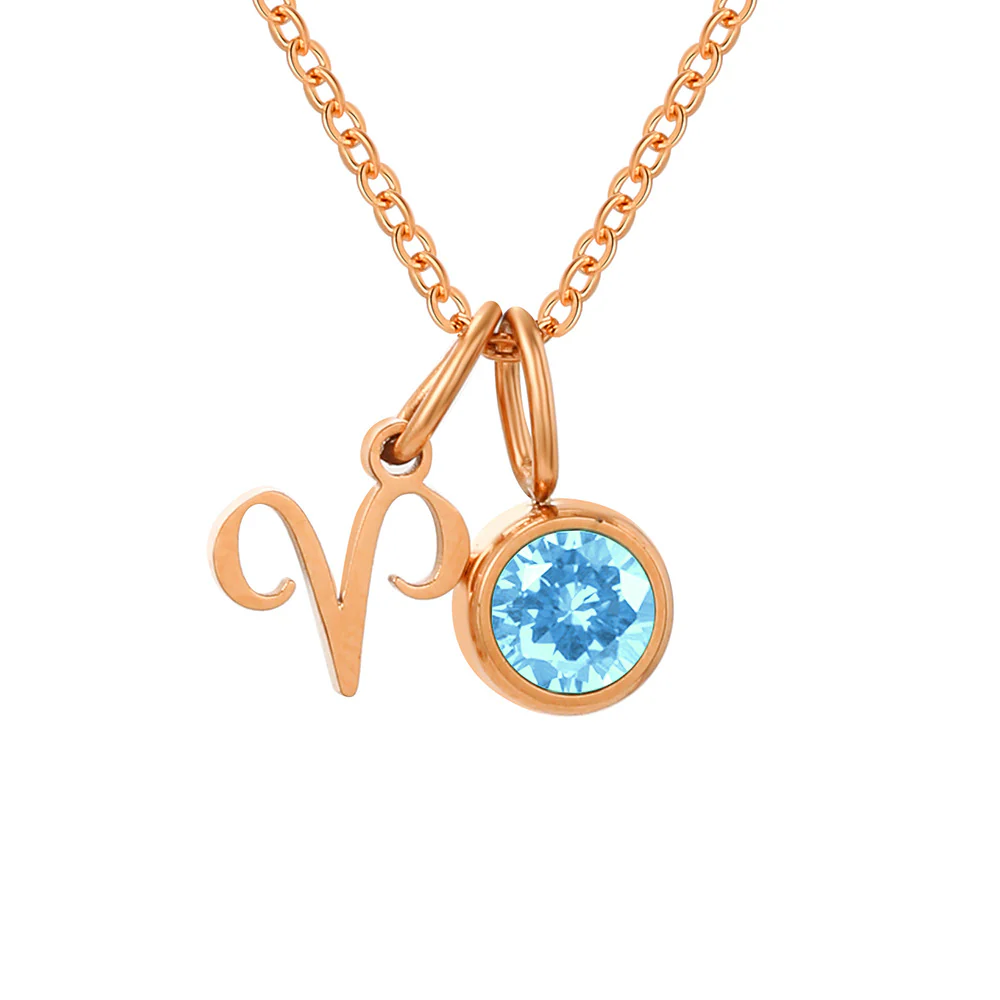 Zodiac Sign & Birthstone Necklace - Image 32
