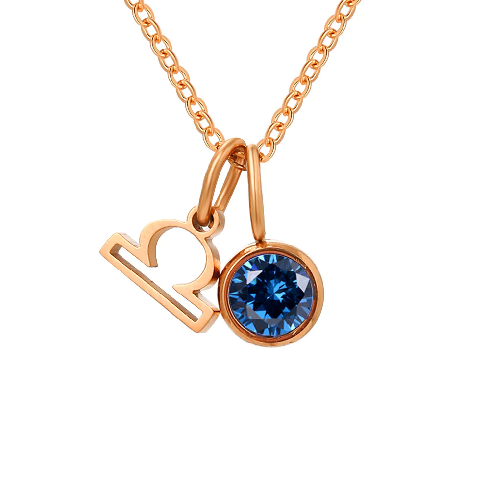 Zodiac Sign & Birthstone Necklace - Image 34