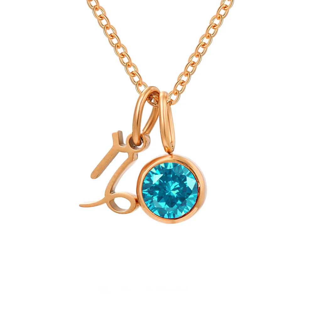 Zodiac Sign & Birthstone Necklace - Image 39