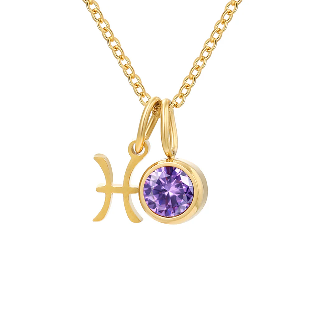 Zodiac Sign & Birthstone Necklace - Image 41